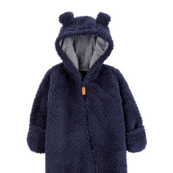 NWT Carters teddy bear bunting pram sherp coat 9 m